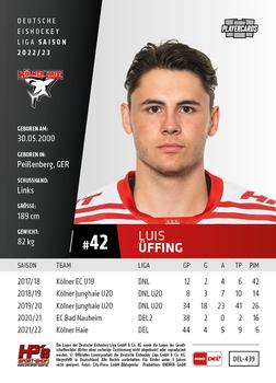 2022-23 Playercards Update (DEL) #439 Luis Uffing Back