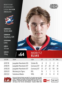 2022-23 Playercards Update (DEL) #449 Moritz Elias Back