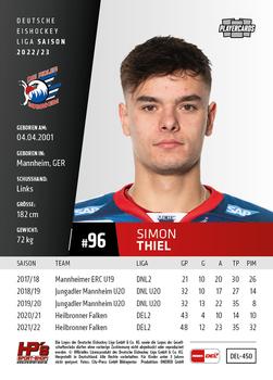 2022-23 Playercards Update (DEL) #450 Simon Thiel Back