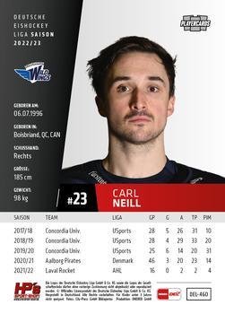 2022-23 Playercards Update (DEL) #460 Carl Neill Back