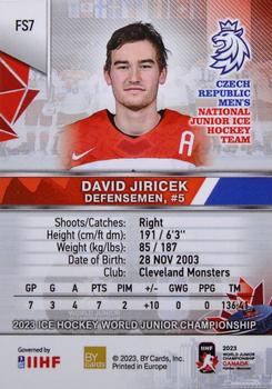 2023 BY Cards IIHF World Junior Championship - Future Stars #FS07 David Jiricek Back