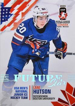 2023 BY Cards IIHF World Junior Championship - Future Stars #FS11 Lane Hutson Front