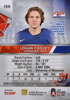 2023 BY Cards IIHF World Junior Championship - Future Stars #FS15 Logan Cooley Back