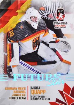 2023 BY Cards IIHF World Junior Championship - Future Stars #FS34 Nikita Quapp Front
