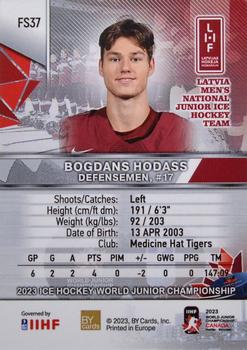 2023 BY Cards IIHF World Junior Championship - Future Stars #FS37 Bogdans Hodass Back