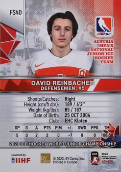 2023 BY Cards IIHF World Junior Championship - Future Stars #FS40 David Reinbacher Back