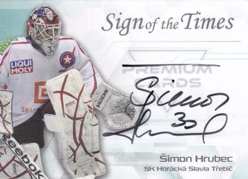 2022 Premium Cards Masked Stories - Sign of the Times Black #SOF-SHR Simon Hrubec Front