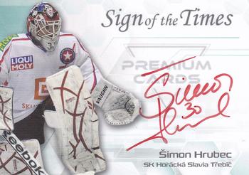 2022 Premium Cards Masked Stories - Sign of the Times Red #SOF-SHR Simon Hrubec Front