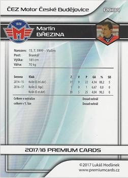 2017-18 Premium Cards WSM Liga - Rookie Gems #RC04 Martin Brezina Back