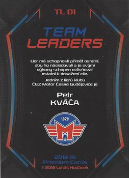 2018-19 Premium Cards CHANCE liga - Team Leaders #TL01 Petr Kvaca Back