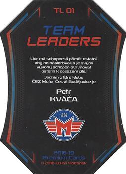 2018-19 Premium Cards CHANCE liga - Team Leaders Die Cut #TL01 Petr Kvaca Back