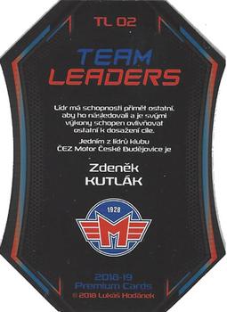 2018-19 Premium Cards CHANCE liga - Team Leaders Die Cut #TL02 Zdenek Kutlak Back