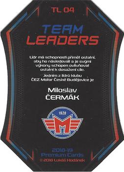 2018-19 Premium Cards CHANCE liga - Team Leaders Die Cut #TL04 Miloslav Cermak Back