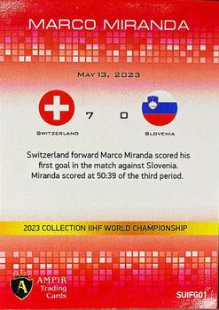 2023 AMPIR IIHF World Championship Team Switzerland #SUIGF01 Marco Miranda Back
