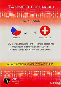 2023 AMPIR IIHF World Championship Team Switzerland #SUIFG04 Tanner Richard Back