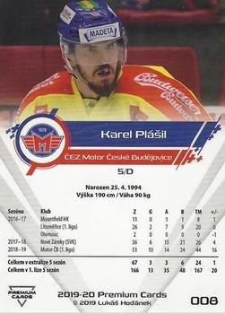 2019-20 Premium Cards CHANCE liga #008 Karel Plasil Back