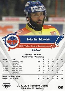 2019-20 Premium Cards CHANCE liga #011 Martin Novak Back
