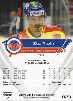 2019-20 Premium Cards CHANCE liga #023 Ziga Pavlin Back