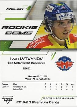 2019-20 Premium Cards CHANCE liga - Rookie Gems #RG-01 Ivan Lytvynov Back