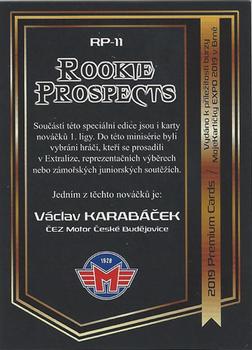 2019 Premium Cards Brno Expo - Rookie Prospects #RP-11 Vaclav Karabacek Back