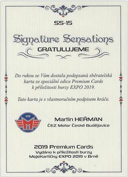 2019 Premium Cards Brno Expo - Signature Sensations #SS15 Martin Herman Back