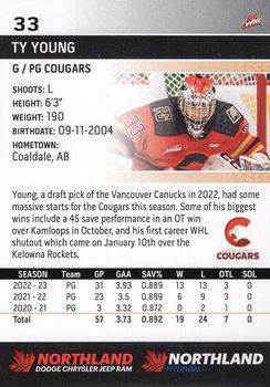 2022-23 Prince George Cougars (WHL) #NNO Ty Young Back