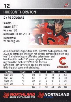 2022-23 Prince George Cougars (WHL) #NNO Hudson Thornton Back