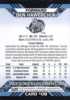 2022-23 Choice Jacksonville Icemen (ECHL) #8 Ben Hawerchuk Back