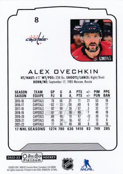 2022-23 O-Pee-Chee Platinum #8 Alex Ovechkin Back