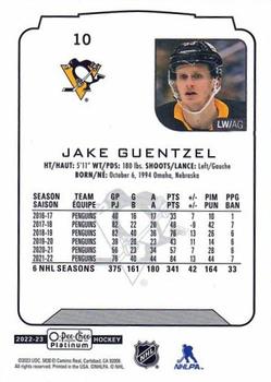 2022-23 O-Pee-Chee Platinum #10 Jake Guentzel Back