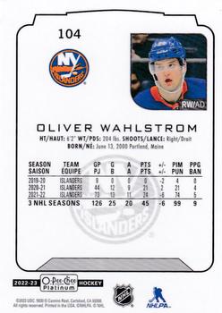 2022-23 O-Pee-Chee Platinum #104 Oliver Wahlstrom Back
