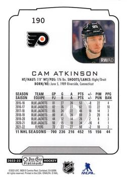 2022-23 O-Pee-Chee Platinum #190 Cam Atkinson Back