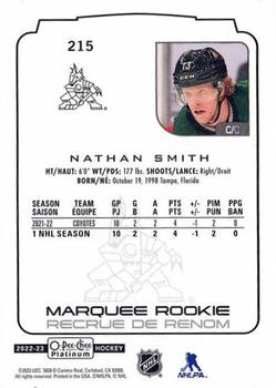 2022-23 O-Pee-Chee Platinum #215 Nathan Smith Back