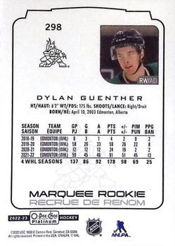 2022-23 O-Pee-Chee Platinum #298 Dylan Guenther Back