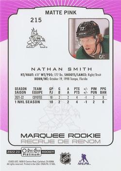 2022-23 O-Pee-Chee Platinum - Matte Pink #215 Nathan Smith Back