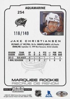 2022-23 O-Pee-Chee Platinum - Aquamarine #254 Jake Christiansen Back