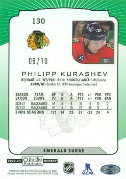 2022-23 O-Pee-Chee Platinum - Emerald Surge #130 Philipp Kurashev Back