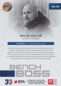 2022-23 SportZoo Tipsport ELH - Bench Boss #BB-09 Milos Holan Back