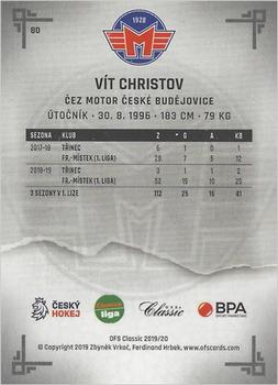2019-20 OFS Classic Chance liga - First Day Issue #80 Vit Christov Back