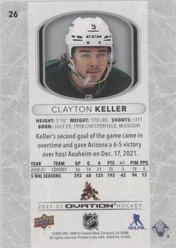 2021-22 Upper Deck Ovation #26 Clayton Keller Back