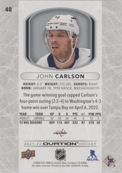 2021-22 Upper Deck Ovation #48 John Carlson Back