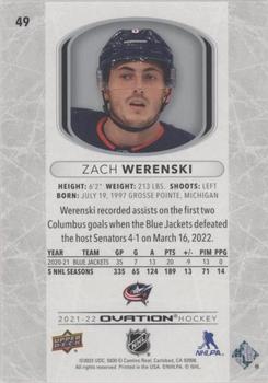 2021-22 Upper Deck Ovation #49 Zach Werenski Back