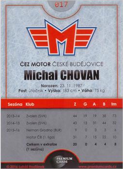 2016-17 Ceske Budejovice Gold Jersey - Home Jersey #17 Michal Chovan Back