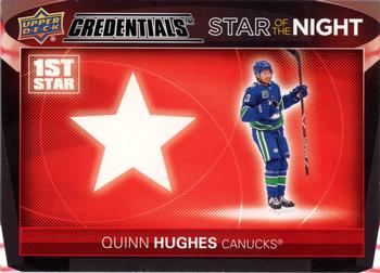 2021-22 Upper Deck Credentials - Star of the Night: First Star #1S-8 Quinn Hughes Front
