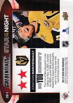 2021-22 Upper Deck Credentials - Star of the Night: Second Star #2S-1 Jonathan Marchessault Back