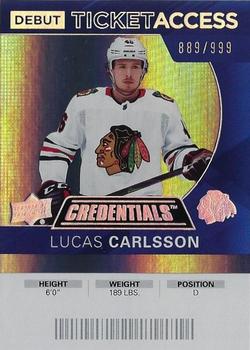 2021-22 Upper Deck Credentials - 2020-21 Debut Ticket Access #80 Lucas Carlsson Front