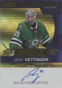 2021-22 Upper Deck Credentials - 2020-21 Debut Ticket Access Auto Yellow #DTAA-JO Jake Oettinger Front