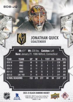 2023-24 Upper Deck Black Diamond #BDB-JQ Jonathan Quick Back