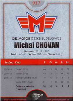 2016-17 Premium Cards WSM Liga #17 Michal Chovan Back