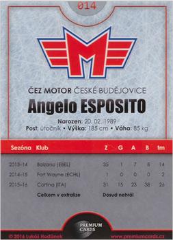 2016-17 Premium Cards WSM Liga #14 Angelo Esposito Back